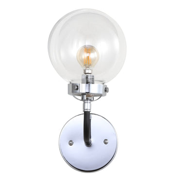 Caleb Brass Vanity Wall Sconce Clear - JONATHAN Y